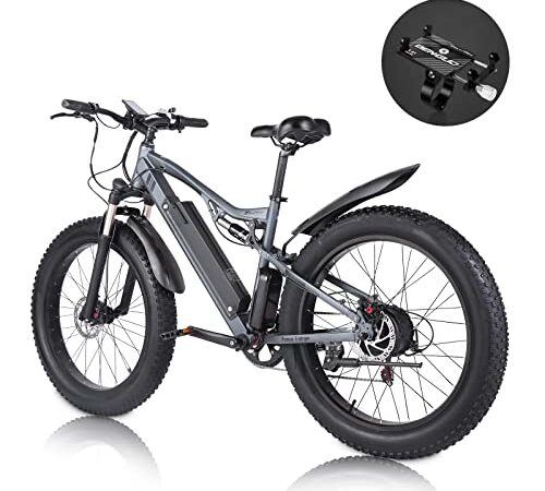 26" Elektrofahrrad, MX03 E-Bike Mountainbike für Erwachsene mit herausnehmbarem 48V 17Ah-Akku, Shimano 7-Gang-Schaltung E-MTB (MX03)