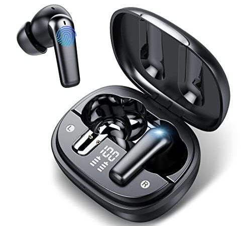 Bluetooth Kopfhörer, Kopfhörer Kabellos 5.3 HiFi Stereoklang, In-Ear kopfhörer Bluetooth mit Mic, 35 Stunden Wiedergabezeit, mit LED-Stromanzeige, IPX7 wasserdicht, USB-C-Laden für Arbeit/Sport