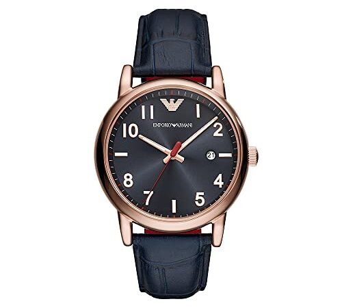 Emporio Armani Herrenuhr 3-Zeiger-Werk Datum Edelstahl roségoldfarben, AR11135