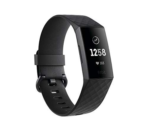 Fitbit Unisex-Adult Charge 3 Der Innovative Gesundheits-und Fitness-Tracker, Schwarz/Aluminium-Graphitgrau Advanced Health & Fitness, Einheitsgröße