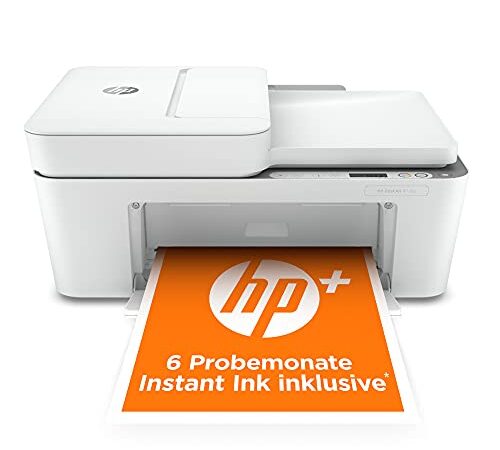 HP DeskJet 4120e Stampante Multifunzione, USB, 33.2 x 42.8 x 20 cm, Bianco/Grigio