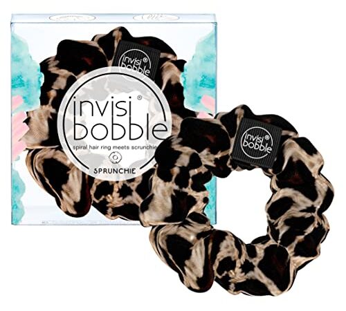 invisibobble Haargummi Leo Scrunchie Purrfection, Haargummis starker Halt für Mädchen & Damen, Scrunchies Samt Leo, designed im Herzen Münchens