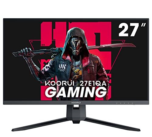 KOORUI 27 Zoll QHD Gaming Monitor 144 Hz, 1ms, DCI-P3 90% Farbumfangs, FreeSync Compatible (2560x1440, HDMI, DisplayPort) schwarz