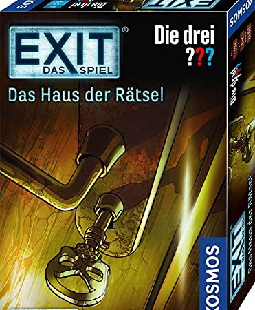 KOSMOS 694043 EXIT - Das Spiel - Das Haus der Rätsel - Die DREI???, Level: Einsteiger, Escape Room-Spiel, für 1 bis 4 Personen ab 10 Jahre, einmaliges Event-Spiel, spannendes Gesellschaftsspiel