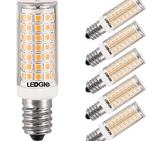 LEDGLE 8W LED Glühbirnen E14 LED Lampe, 88 LEDs 700lm, Warmweiß, 3000K, Weitwinkel, 80W Traditionelles Lampenäquivalent, 6er