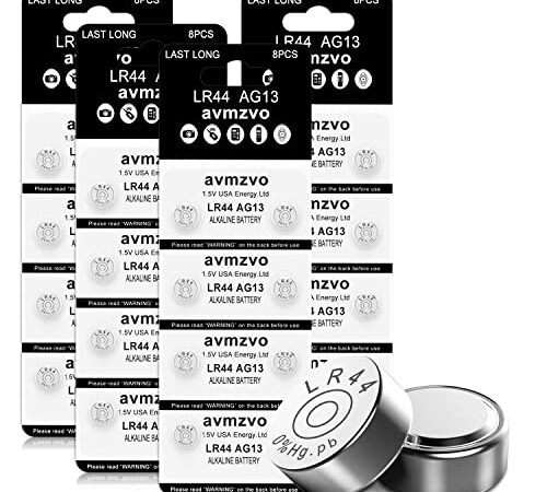 LR44 Knopfzelle Batterien LR 44 Batterie AG13 Knopfzellen (32 Stück) Ohne Quecksilber,1.5V,357/357A/L1154/A76/GPA76【3 Jahre LagerGarantie】