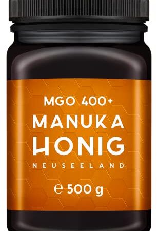 MELPURA Manuka Honig MGO 400+ 500g aus Neuseeland mit zertifiziertem, natürlichem Methylglyoxal-Gehalt – Laborgeprüft, verifizierte Herkunft, fairer Handel direkt vom Erzeuger