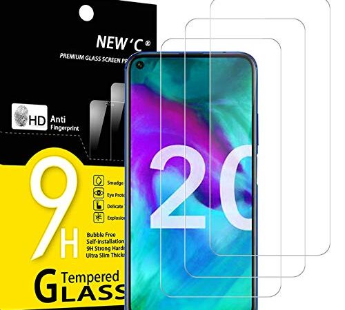 NEW'C 3 Stück, Panzer Schutz Glas für Honor 20, Honor 20 Pro, Frei von Kratzern, 9H Härte, HD Displayschutzfolie, 0.33mm Ultra-klar, Ultrabeständig