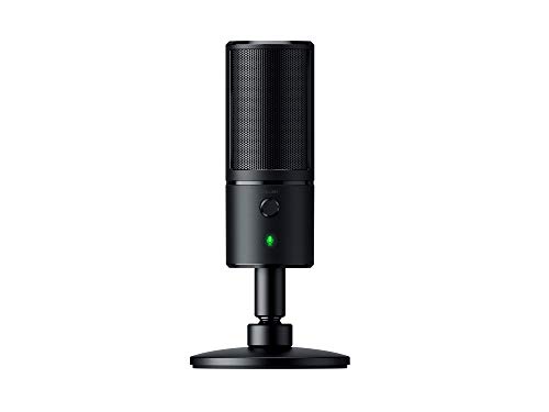 Razer Seiren X - USB Kondensator-Mikrofon für Streaming (Kompakt mit Schockdämpfer, Superniere Aufnahmemuster, latenzfrei, Stumm-Taste, Kopfhörer-Anschluss) Schwarz