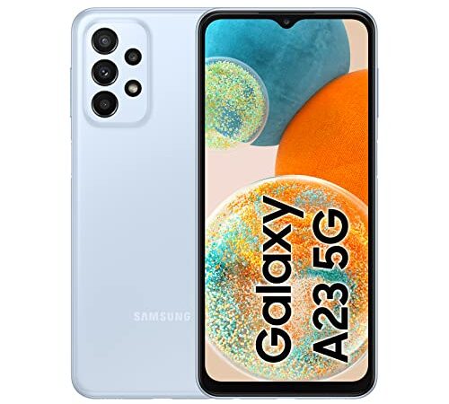 Samsung Galaxy A23 5G, Android Smartphone ohne Vertrag, 16,72 cm/6,6 Zoll TFT Display, 5.000 mAh Akku, 64 GB/4GB RAM, Handy in Light Blue, inkl. 30 Monate Herstellergarantie [Exklusiv bei Amazon]