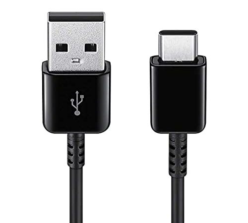 Samsung Original-Kabel EP-DR140ABE 80 cm (5V-2A | 9V-1.67A) passend für Samsung Galaxy S10, S10 +, S10e, S9, S9 +, A8, Anmerkung 8 Anmerkung 9 A20 / e, A50, A505F / DS (Typ C, Schwaz)