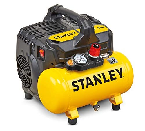 Stanley 100/8/6 Silent Air Compressor DST 100/8/6SI, 750 W, 230 V, Giallo