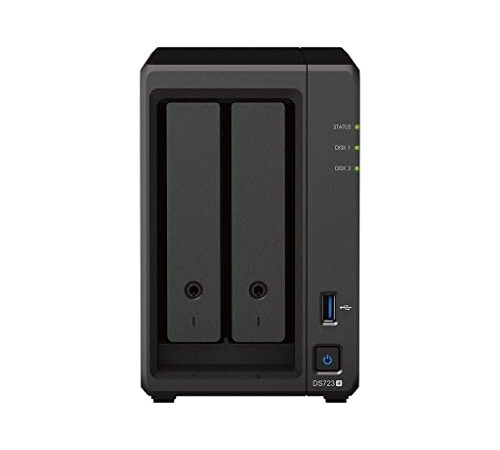 Synology DS723+ 2-Bay Diskstation NAS (AMD Ryzen™ 4 Threads R1600 Dual-Core 2GB Ram 2xRJ-45 1GbE LAN-Port), 12TB Bundle mit 2 x 6TB Seagate IronWolf NAS HDDs