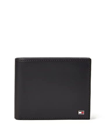 Tommy Hilfiger Herren Geldbörse Eton CC and Coin Pocket aus Leder, Schwarz (Black), Onesize