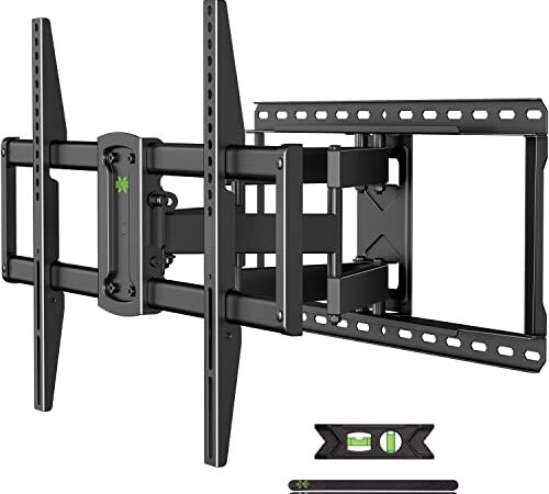 USX-MOUNT TV Wandhalterung Schwenkbar Neigbar für 37-90 Zoll TV, TV Halterung Max.VESA 600x400mm, Schwerlast Fernseher Halterung bis zu 60kg, Universal Fernseher Wandhalterung mit Ausziehbar Doppelarm