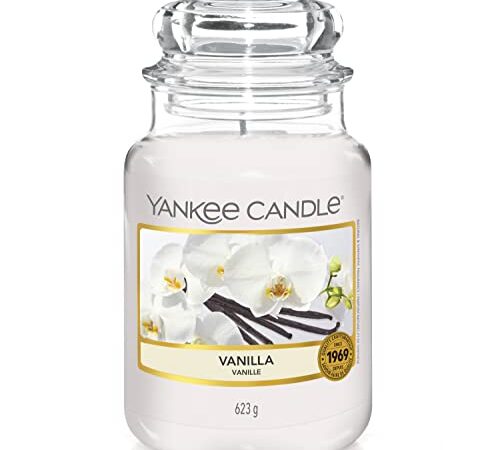 Yankee Candle Duftkerze im Glas (groß) – Vanilla – Kerze mit langer Brenndauer bis zu 150 Stunden – Perfekte Geschenke für Frauen