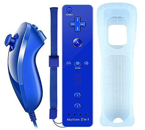 YiYunTE Motion Plus Remote Controller für Wii, 2 in 1 Wireless Bewegung Plus Fernbedienung und Nunchuck Controller für Wii und Wii U mit Silikonhülle