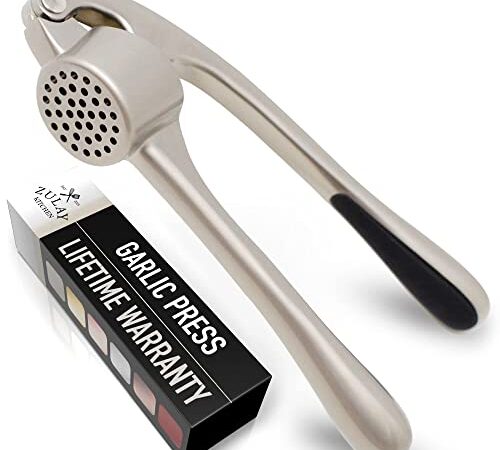 Zulay Kitchen premium-knoblauchpresse mit soft-easy-squeeze ergonomischer griff, robuste design-extrakte mehr knoblauch-paste pro nelke, knoblauch crusher für nüsse und samen, profi knoblauch mincer