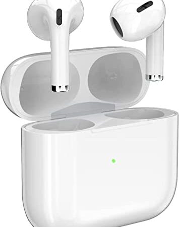 [Apple MFi-Zertifiziert] AirPods Wireless Earbuds, kabelloses Headset mit Touch-Steuerung, Geräuschunterdrückung, integriertem Mikrofon und Ladegehäuse - weiß