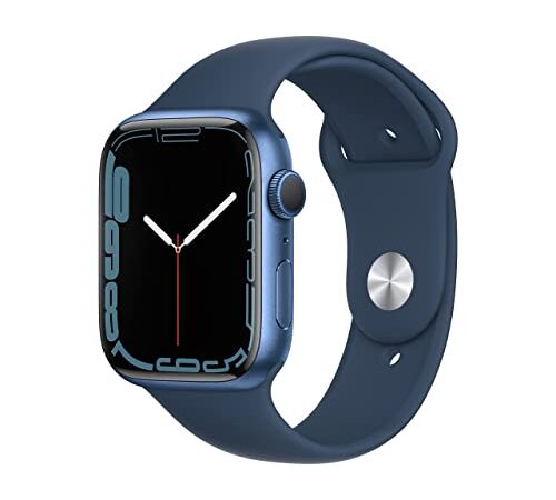 Apple Watch Series 7 (GPS, 45MM) -Blue Aluminum Case with Abyss Blue Sport Band (Generalüberholt)