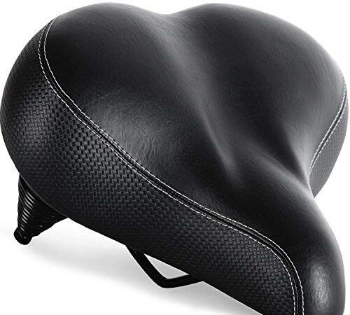 Bikeroo Fahrradsattel für Herren & Damen - Bequem, Ergonomisch, Extra Weich - Fahrrad Sattel aus Memory Schaum - 26 cm Lang x 26 cm Breit - Universal Fahrradsitz Ersatz