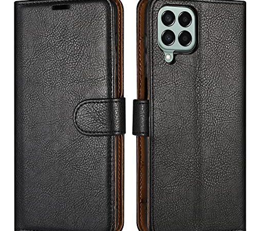 Case Collection für Samsung Galaxy M33 5G Hülle - Premium Qualität Leder Handyhülle | Magnet-Verschluss | Klappständer | Geld und Kartenhalter Hüllen | Kompatibel mit Samsung M33 Hülle