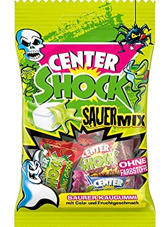 Center Shock Sour Mix, Packung mit 11 extra-sauren Kaugummis, verschiedenen Sorten mit Cola- & Frucht-Geschmack, perfekt für Geburtstag & Pinata, 44g