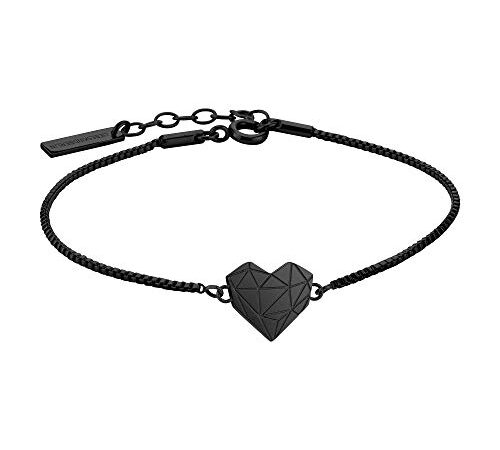 Liebeskind Berlin Damen Armband Herz Edelstahl Silber 20 cm (schwarz), LJ-0328-B-V 17