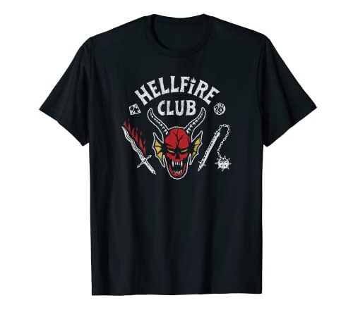 Stranger Things 4 Hellfire Club Skull & Weapons T-Shirt