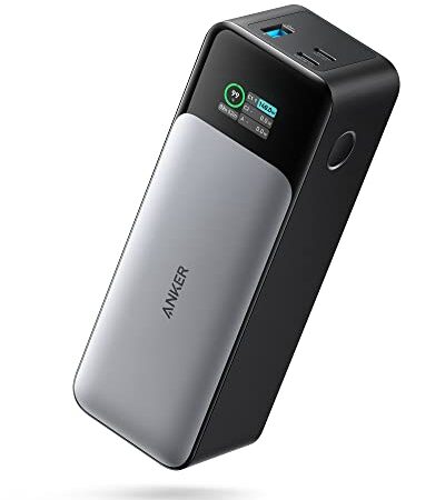 Anker 737 Powerbank (PowerCore 24K), 24.000mAh externer Akku mit 3 Anschlüsse, 140W Leistung, Digitales Display, Kompatibel mit iPhone 13 Serie, Samsung, MacBook, Dell, AirPods und mehr