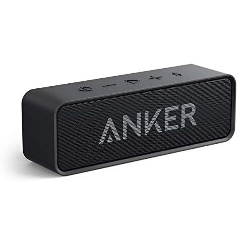 Anker SoundCore Kompakter Bluetooth 4.2 Lautsprecher, 24 Stunden Wiedergabe, Intensiver Bass, Integriertes Mikrofon, kompatibel mit iPhone, iPad, Samsung, Nexus, HTC und mehr (in Schwarz)