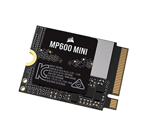 Corsair MP600 Mini 1TB M.2 NVMe PCIe x4 Gen4 2 SSD - M.2 2230 - Bis zu 4.800MB/Sek. Sequentielles Lesen - Hohe Dichte 3D TLC NAND - Ideal Für Steam Deck und Microsoft Surface - Schwarz