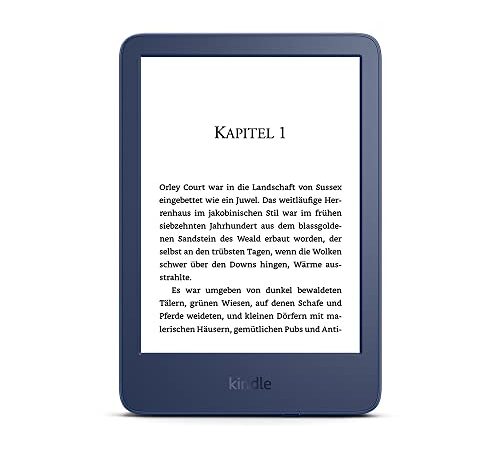 Der neue Kindle (2022) – Der bisher leichteste und kompakteste Kindle, jetzt mit hochauflösendem 6-Zoll-Display mit 300 ppi und doppelter Speicherkapazität | Ohne Werbung | Blau + Kindle Unlimited