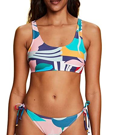 ESPRIT Wattiertes Bikinitop im Croptop-Look mit Print