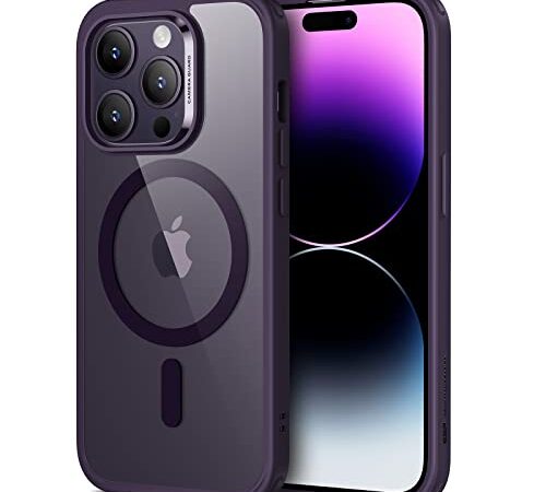 ESR für iPhone 14 Pro Max Hülle, kompatibel mit MagSafe, Classic Hybrid Magnetische mit HaloLock, Militärnorm Sturzschutz Handyhülle, Kratzfeste Rückseite Case, Klares Lila