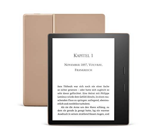 Kindle Oasis, Leselicht mit verstellbarer Farbtemperatur, wasserfest, 32 GB, WLAN, Gold