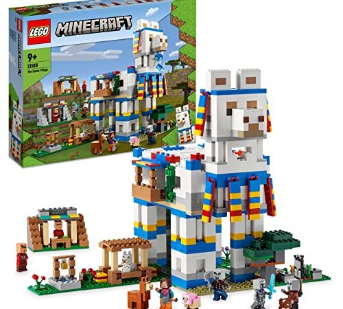 Lego 21188 Minecraft Das Lamadorf Set, Spielzeug-Haus mit Dorfbewohnern, Tier-Figuren und 6 Modulen, Geburtstag