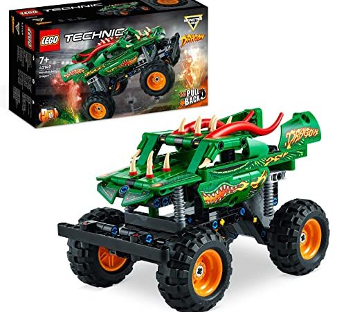 LEGO 42149 Technic Monster Jam Dragon, Monster Truck-Spielzeug für Jungen und Mädchen, 2in1-Rennwagen für Offroad-Stunts und als Geschenk für Kinder