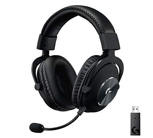 Logitech G PRO X kabelloses LIGHTSPEED Gaming-Headset, Blue VO!CE Mikrofontechnologie, 50 mm PRO-G Lautsprecher, DTS Headphone:X 2.0 Surround Sound, Memory-Foam-Polsterung, 20h Akkulaufzeit - Schwarz