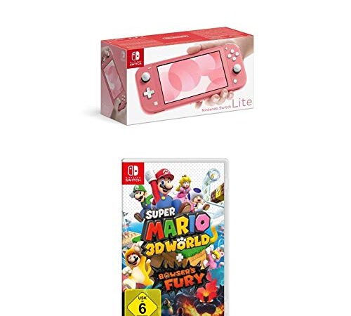 Nintendo Switch Lite, Standard, Koralle + Super Mario 3D World - Bowser's Fury