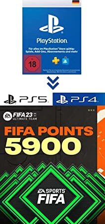 PlayStation Store Guthaben für FIFA 23 Ultimate Team - 5900 FIFA Points - PS4/PS5 Download Code - deutsches Konto