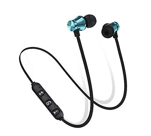 RRunzfon Bluetooth-Kopfhörer, magnetisch, Bluetooth, In-Ear-Kopfhörer, kabellos, Musik, Blau