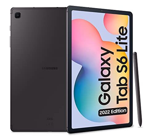 Samsung Galaxy Tab S6 Lite (2022), S Pen, Tablet, 10,4 Zoll LCD TFT Touchscreen, Wi-Fi, 4 GB RAM, 64 GB erweiterbar, Akku 7040 mAh, Android 12 Oxford Gray [italienische Version] 20 22