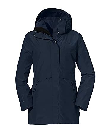 Schöffel Damen 3in1 Parka Warschau L, wind- und wasserdichte Winterjacke, Parka aus Gore-Tex mit wattierter, herauszippbarer Innenjacke, navy blazer, 40