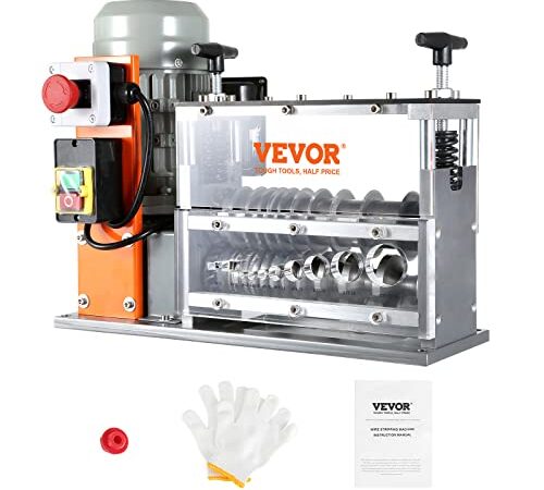 VEVOR Kabelabisoliermaschine Elektrisch 1,5-32mm Kabelschälmaschine 750W Abisoliermaschine 30m pro Minute Geschwindigkeit Abisolierzange 65-Mn-Federstahl Klinge Ideal zum Abisolieren von Kupferdraht