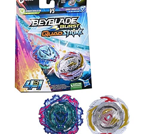 Beyblade Burst QuadStrike Gambit Dragon D8 und Ambush Achilles A8 Kreisel Doppelpack, Battle Kreisel Spielzeug