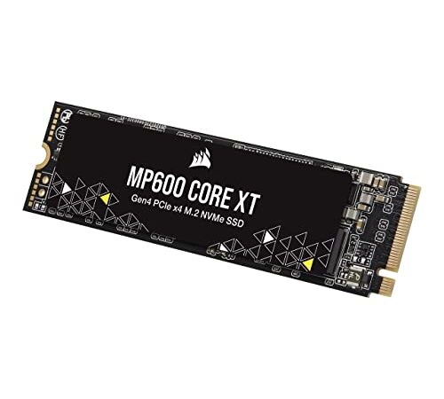 Corsair MP600 CORE XT 4TB PCIe Gen4 x4 NVMe M.2 SSD – QLC NAND Mit Hoher Dichte - M.2 2280 - DirectStorage-Kompatibel - Bis zu 5.000 MB/s - Ideal Für PCIe 4.0-Notebooks Und Desktops - Schwarz