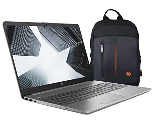 HP 255 G9 Business Laptop, 15.6" IPS FHD-Display, AMD Ryzen 5 5625U, 64GB DDR4 RAM, 1 TB SSD, AMD Radeon-Grafik, Windows 11 Pro, QWERTZ Tastatur, Silber + NPO Rucksack + Type-C