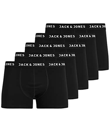 JACK & JONES Herren Boxershorts 5er Pack JACHuey Unterhose 12142342 Black M