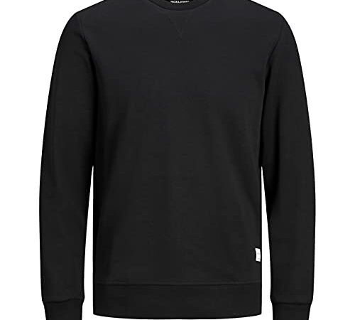 JACK & JONES Herren Jjebasic Crew Neck Noos Sweatshirt, Black, L EU